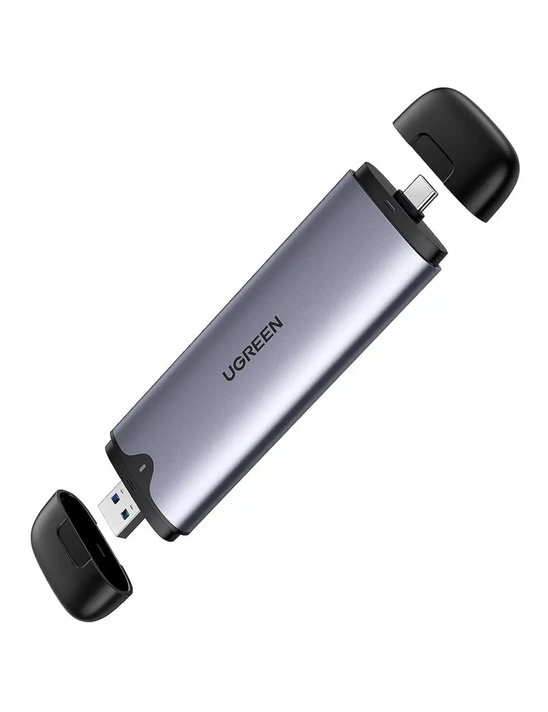 UGREEN M.2 NVMe SSD Enclosure 2-in-1 USB-C USB-A 10Gbps USB 3.1 Gen 2 Tool-Free M B&M Key 2242 2280 External Case (70532) Ugreen