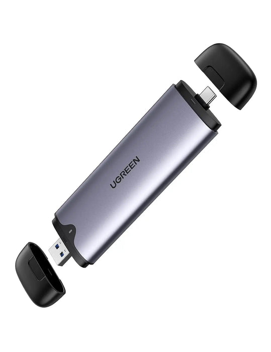 UGREEN M.2 NVMe SSD Enclosure 2-in-1 USB-C USB-A 10Gbps USB 3.1 Gen 2 Tool-Free M B&M Key 2242 2280 External Case (70532)