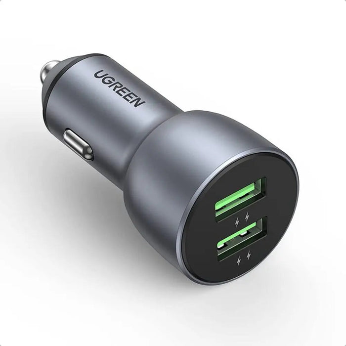 UGREEN 36W QC3.0 Dual USB Car Charger Fast Charging Aluminum Adapter iPhone 14/13/12/11 Galaxy S22/S21/S20 Pixel (10144)