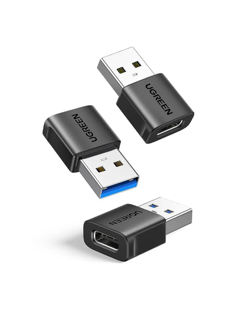 UGREEN 10Gbps USB to USB-C Adapter 3 Pack – Type-C Female to USB-A Male Fast Charge & Sync Converter (45299) TeckPot