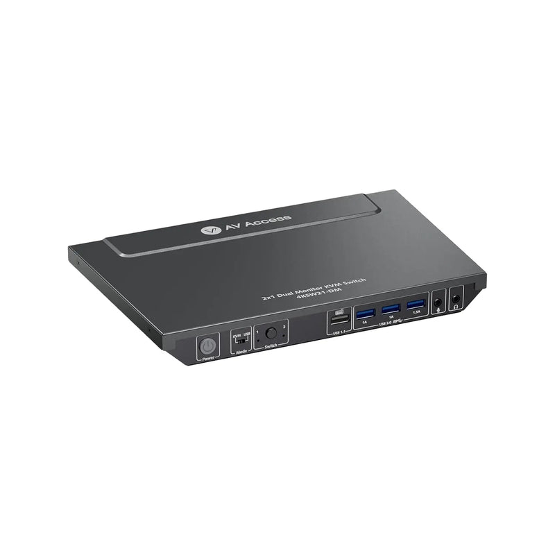 AV Access 4KSW21-DM 4K Dual Monitor KVM Switch, 2-Port HDMI with Hotkey Switching, Supports High Refresh Rates like 144Hz, 165Hz & 240Hz AV Access