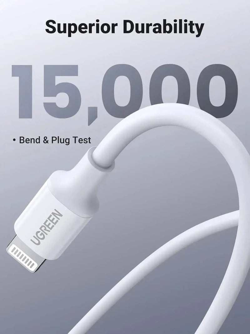 UGREEN USB-C to Lightning Cable 1M MFi-Certified PD Charging Rubber Shell iPhone Xs Max XR X 8 iPad Pro Air MacBook (10493) Ugreen