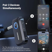 UGREEN CM596 90748 Bluetooth 5.3 AUX receiver pairs two devices simultaneously