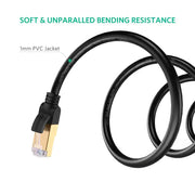 UGREEN Cat 7 Ethernet Cable 0.5M F/FTP Round 10Gbps 600MHz STP Modem Router PC Mac Laptop PS4 Xbox Gaming Network (11229) Ugreen