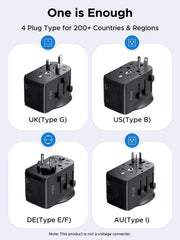 UGREEN 55001 65W GaN universal travel adapter one adapter for 200+ countries