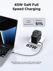 UGREEN 55001 65W GaN universal travel adapter 65W GaN full-speed charging