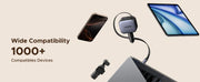 Ugreen 145W Nexode Fast Car Charger With Retractable Cable (2 USB-C, 1 USB-A) Laptops, Tablets, Phones (55910B) TeckPot