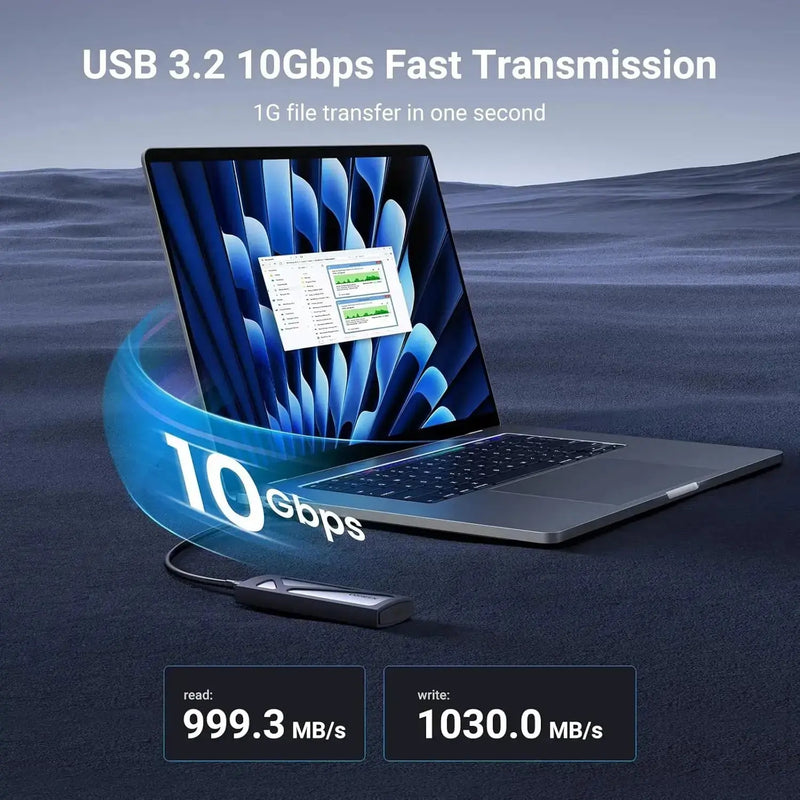 UGREEN M.2 NVMe SSD Enclosure 20Gbps USB C 3.2 Gen 2 External Hard Drive Case M Key B Key Compatible Storage (55150) Ugreen