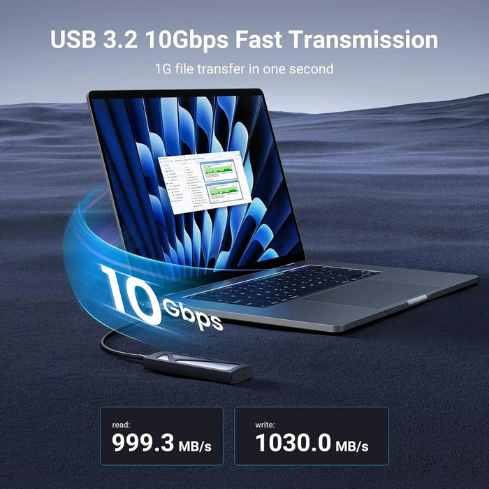 UGREEN M.2 NVMe SSD Enclosure 20Gbps USB C 3.2 Gen 2 External Hard Drive Case M Key B Key Compatible Storage (55150)