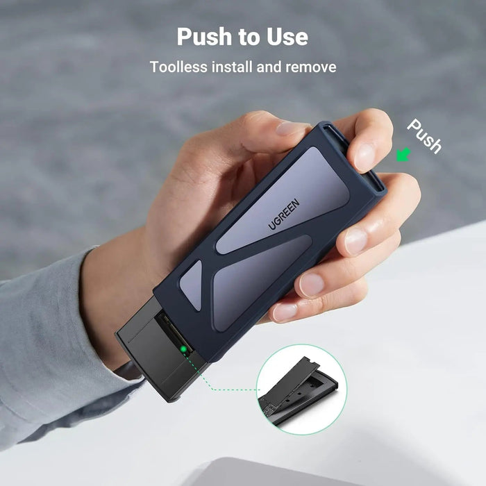 UGREEN M.2 NVMe SSD Enclosure 20Gbps USB C 3.2 Gen 2 External Hard Drive Case M Key B Key Compatible Storage (55150)