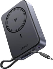 UGREEN Zapix 55450B 20000mAh Qi2 magnetic power bank with built-in cable 