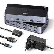 UGREEN KVM Switch Dual Monitor 2 PC to 2 Display 4K 60Hz USB 3.0 Computer Switcher Keyboard Mouse Share HDMI Hub (55455) Ugreen