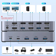 UGREEN KVM Switch Dual Monitor 2 PC to 2 Display 4K 60Hz USB 3.0 Computer Switcher Keyboard Mouse Share HDMI Hub (55455) Ugreen