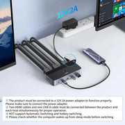 UGREEN KVM Switch Dual Monitor 2 PC to 2 Display 4K 60Hz USB 3.0 Computer Switcher Keyboard Mouse Share HDMI Hub (55455) Ugreen