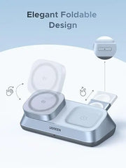 Ugreen 25W MagFlow 3-in-1 Magnetic Wireless Charger iPhone 12 and Later, AirPods 2 and Later, Apple Watch(55676) TeckPot