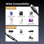 UGREEN USB-C to 3.5mm Audio Cable Hi-Res DAC Headphone Adapter iPhone 16/15 Android Type-C AUX Cord Music Cable (55734) Ugreen