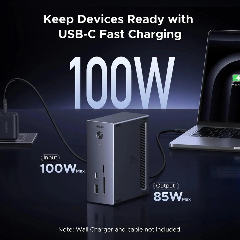UGREEN 10-in-1 USB-C Hub with NVMe SSD Enclosure – 4K HDMI, 100W PD, 10Gbps Data Dock (55735) TeckPot