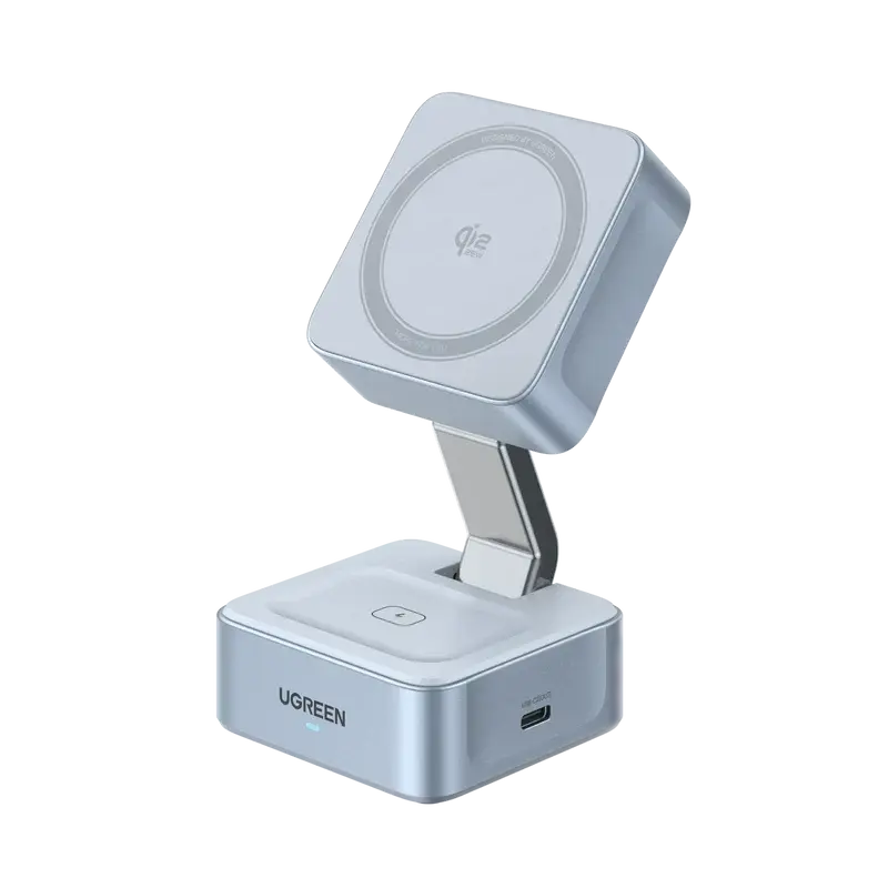 Ugreen 25W  MagFlow 2-in-1 Magnetic Wireless Charger Foldable and Portable iPhone 12 and Later/Air Pods 2 and Later(55960B) TeckPot