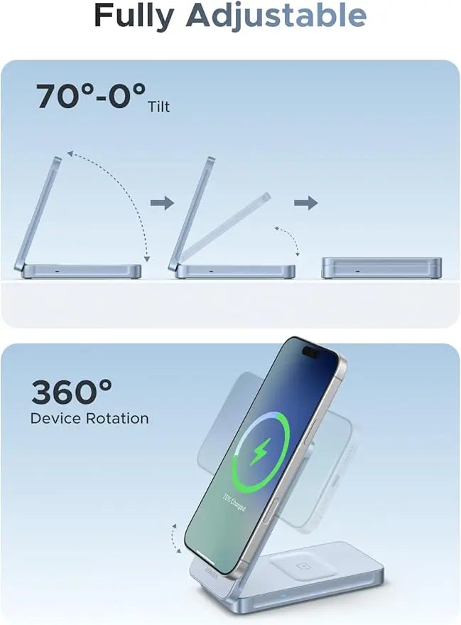 Ugreen 25W MagFlow 2-in-1 Magnetic Wireless Charger iPhone 12 and Later AirPods 2 and Later (55963) TeckPot