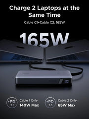 UGREEN 55995B power bank with two built-in USB-C cables