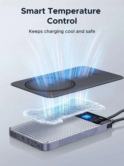 UGREEN MagFlow Air 75982 10000mAh Qi2 magnetic power bank smart temperature control