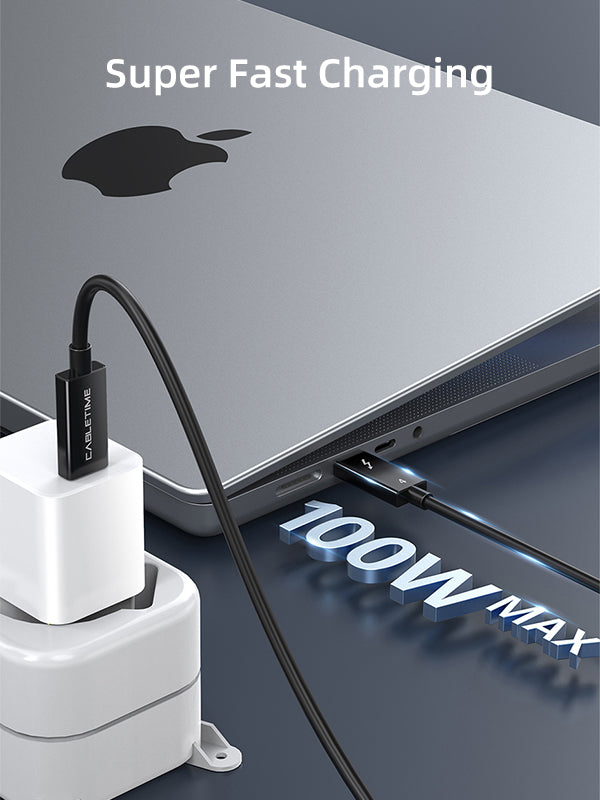 CABLETIME Thunderbolt 4 Cable USB-C to USB-C 8K 60Hz