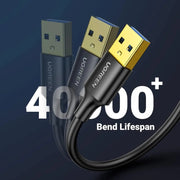 UGREEN USB to USB Cable 5Gbps USB 3.0 Nylon Durable Male to Male Hard Drive Camera DVD Player TV Hub Monitor 6.6ft 2M (10371) Ugreen