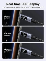 UGREEN 3m 240W USB C to USB-C Cable with Digital Display PD 3.1 ,Fast Charging Cable Compatible with MacBook Pro M4/Air, iPad, HP EliteBook, iPhone Air/17/16.(65868) TeckPot