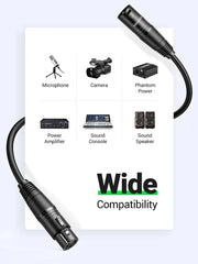 UGREEN 10M XLR Male to Female Microphone Extension Cable 3-Pin Balanced Audio Cord Studio Recording Mixer Amplifier 20714 Ugreen
