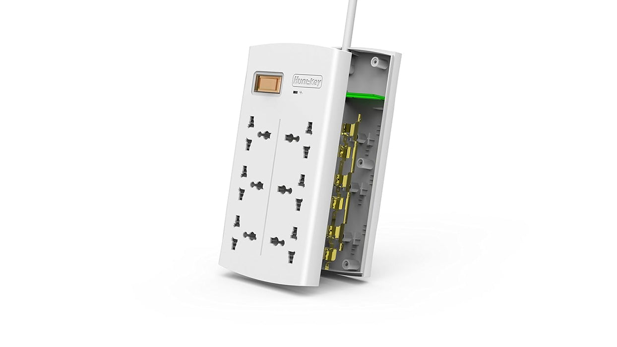 Huntkey SZM604 6 Sockets Universal Power Strip 2m (White)