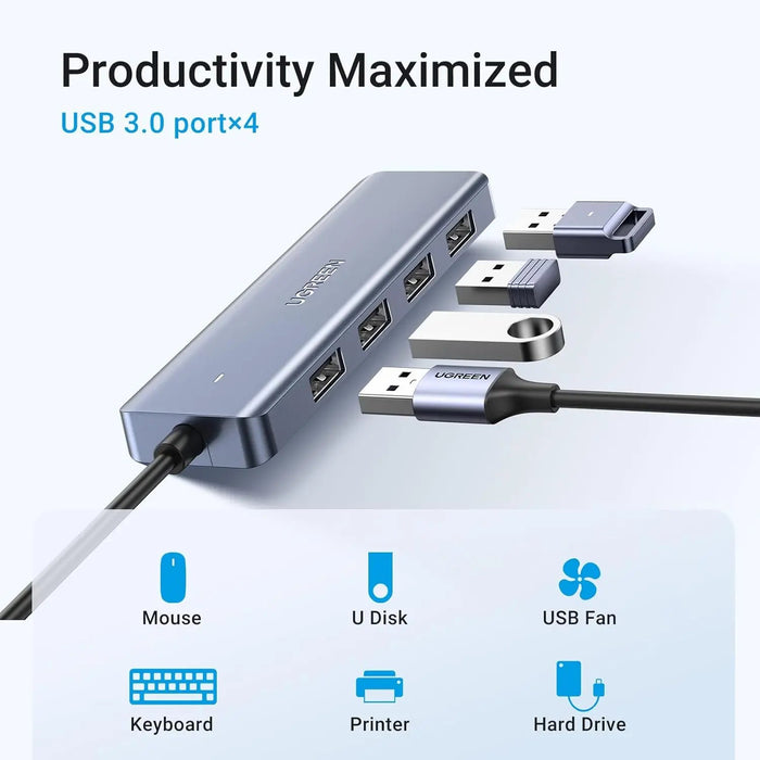 UGREEN 4-Port USB Type C Hub to USB 3.0 Adapter Micro USB Power MacBook Pro iMac Samsung Galaxy Note Dell XPS (70336) Ugreen
