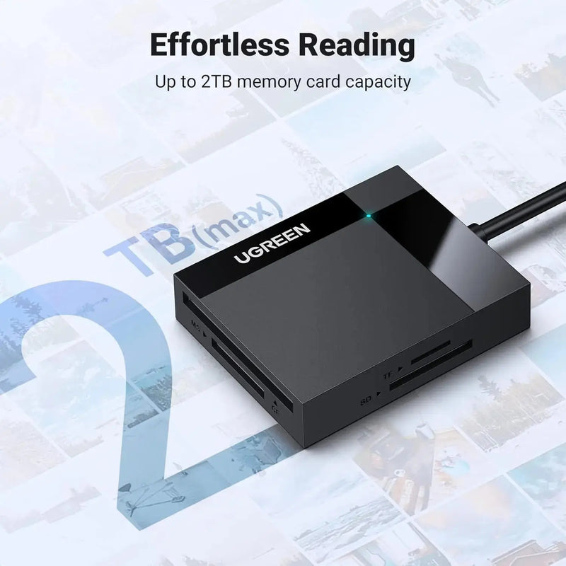 UGREEN USB 3.0 Card Reader 4-in-1 5Gbps SD TF Micro SD CF MS Memory Card Writer 1.5ft Cable (30333) Ugreen