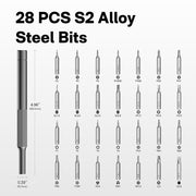 HOTO Precision Screwdriver Set 28-in-1 | Manual Magnetic Bits Kit & Storage Box, S2 Steel Bits, Portable Repair Tool for Phones, Laptops, Watches & Electronics - Hoto India