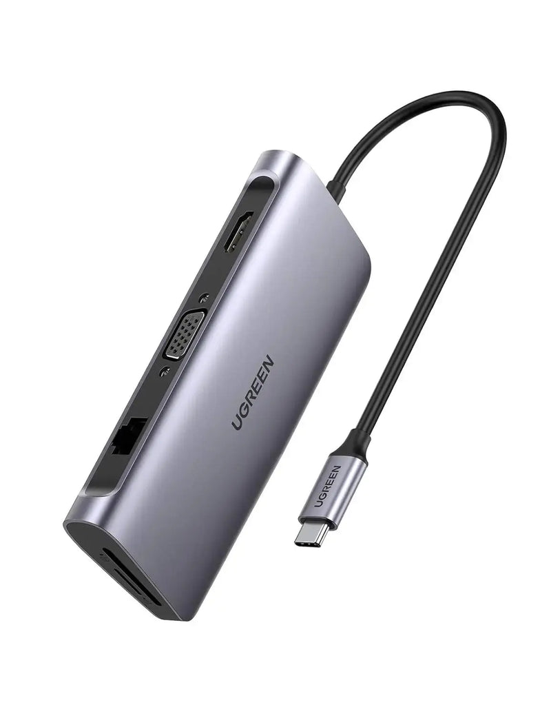 UGREEN 9-in-1 USB Type C Docking Station 4K HDMI VGA Gigabit Ethernet PD Charging 3 USB 3.0 SD Card MacBook Dell XPS (40873) Ugreen