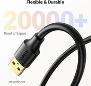 UGREEN USB 3.0 A Male to Female Extension Cable 5M 5Gbps High Speed Data Transfer USB Disk Keyboard Mouse Hard Drive (90722) Ugreen