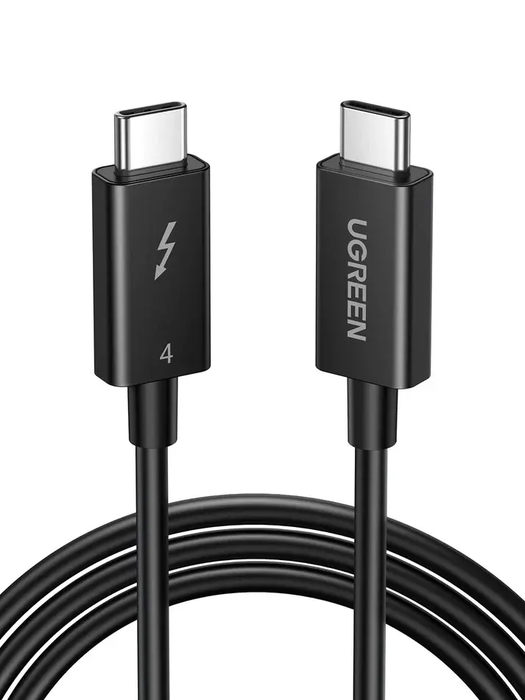 UGREEN Thunderbolt 4 USB-C to USB-C Cable 0.8M 2.6ft 100W Fast Charging 8K Video Type-C Data Transfer Cable Black (30389) Ugreen