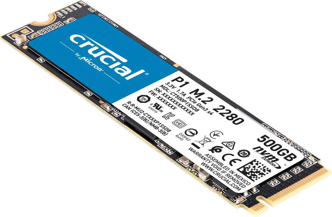 CRUCIAL P1 500GB 3D NAND NVMe PCIe M.2 SSD (CT500P1SSD8)