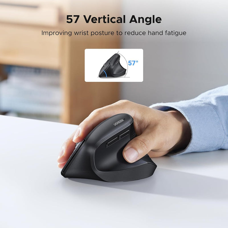 UGREEN M571 55916 wireless vertical ergonomic mouse 57-degree vertical angle
