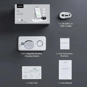 UGREEN 3-in-1 MagSafe Wireless Charging Station 25W Fast Magnetic Charger iPhone 15/14/13/12 AirPods Apple Watch Foldable White 90326 Ugreen