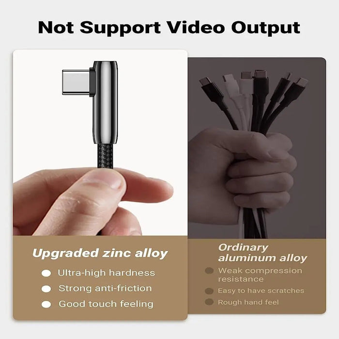 UGREEN USB A 2.0 to USB C Cable 1M Right Angle 90 Degree Braided Zinc Alloy Samsung Galaxy S10 S9 Note 9 Switch (70413)