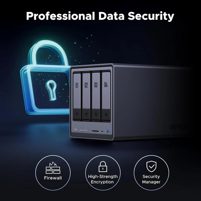 UGREEN NASync DXP4800 4-Bay Desktop NAS Intel N100 Quad-Core 8GB DDR5 32G eMMC 2.5GbE M.2 NVMe 4K HDMI Diskless (25372B) Ugreen