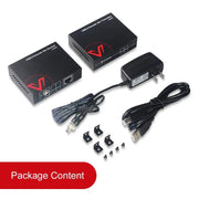 AV Access U2EX50 USB Extender 2.0 over CAT5e with Power Supply, 4x USB2.0 Port up to 60m/196ft, No Driver,Windows,Mac,Linux OS,Mounting Ear AV Access
