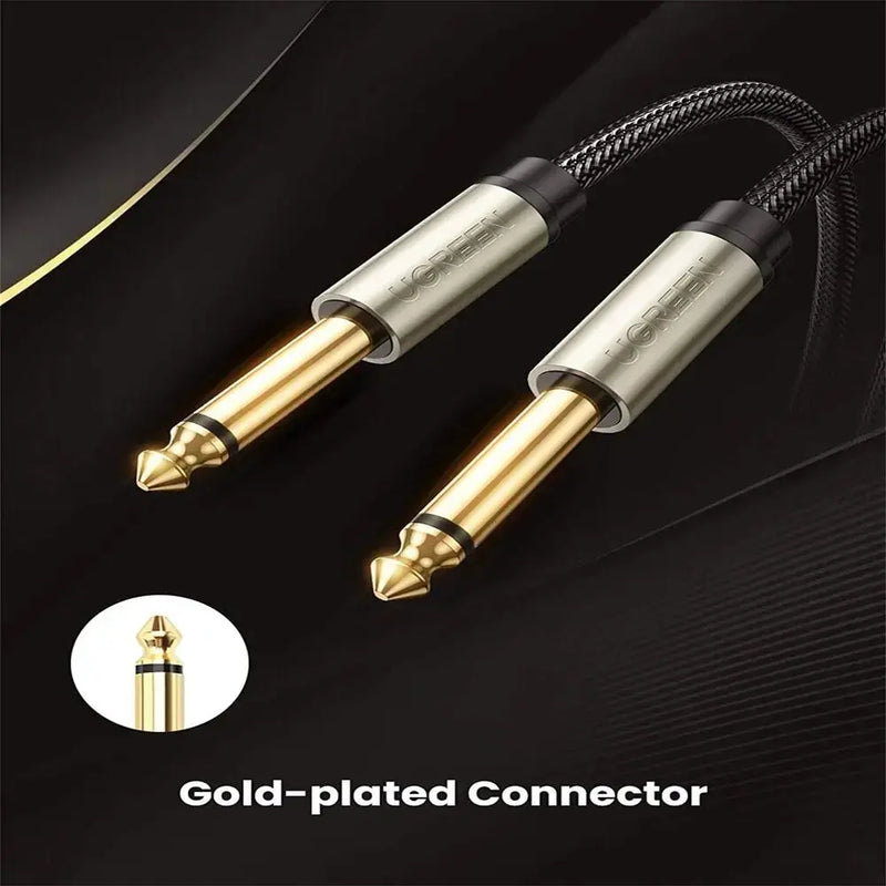 UGREEN 3M 6.35mm Mono Male to Male TRS Audio Cable Guitar Amplifier Mixer Keyboard Professional Instrument Cable 10639 Ugreen