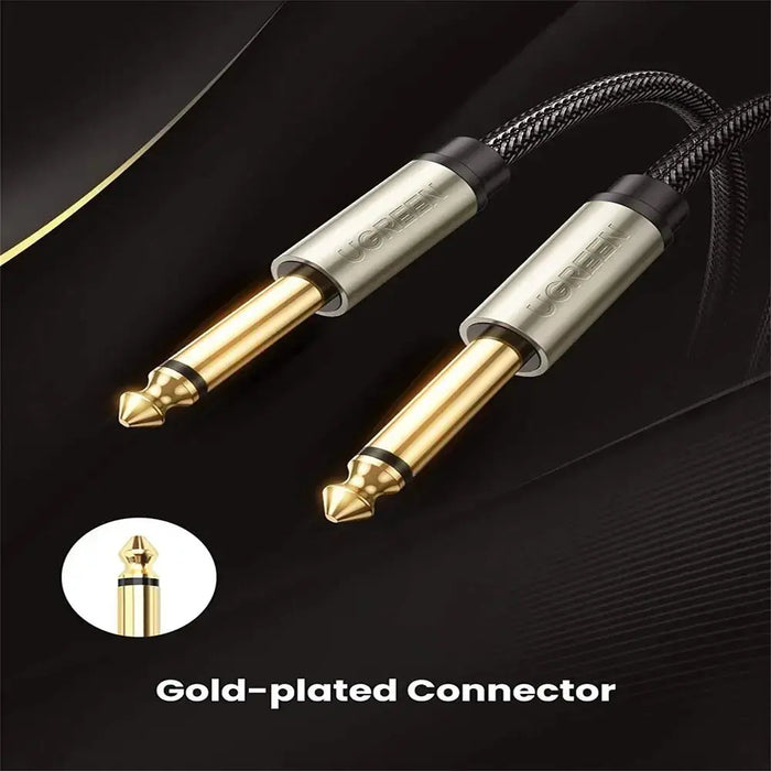 UGREEN 3M 6.35mm Mono Male to Male TRS Audio Cable Guitar Amplifier Mixer Keyboard Professional Instrument Cable 10639 Ugreen