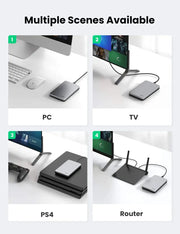 UGREEN 2.5 Inch SATA External Hard Drive Enclosure USB 3.1 Gen 2 UASP Aluminum Tool-Free WD Seagate Samsung PS4 Xbox (70498) Ugreen