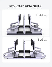 UGREEN Vertical Laptop Stand Dual Slot Adjustable Dock Aluminum Desktop Stand MacBook Air Pro Surface LG Gram Lenovo (60643) Ugreen India