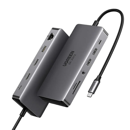 UGREEN 11-in-1 USB-C Hub Dual HDMI Docking Station 4K 60Hz 8K 30Hz 100W PD 10Gbps USB Ethernet Card Reader 15965 - Ugreen India