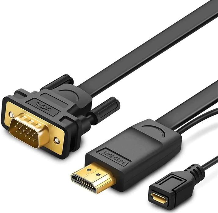 UGREEN HDMI to VGA Cable 1.5M Male to Male 1080P Full HD Video Converter Adapter Laptop PC Desktop Monitor Projector (30449)
