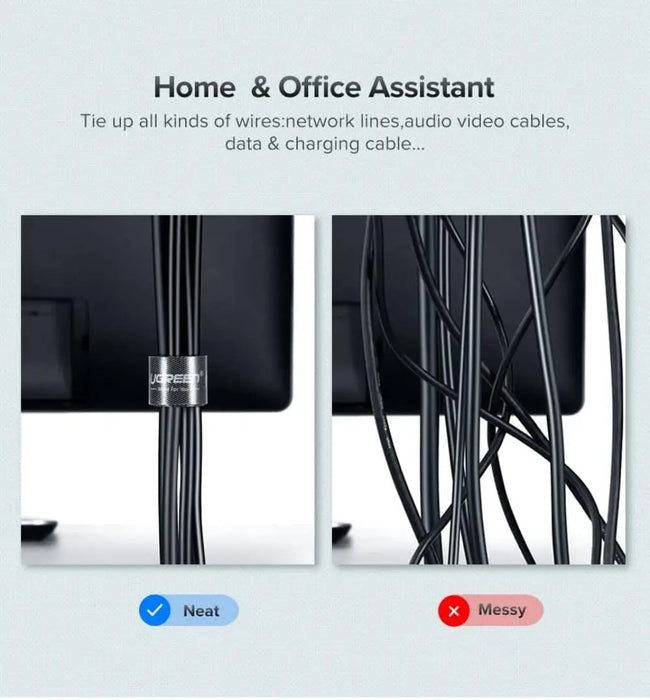 UGREEN 5M Cable Management Sleeve Nylon Cable Winder Wire Organizer Flexible Cuttable Cord Protector TV Computer Office Black 40356