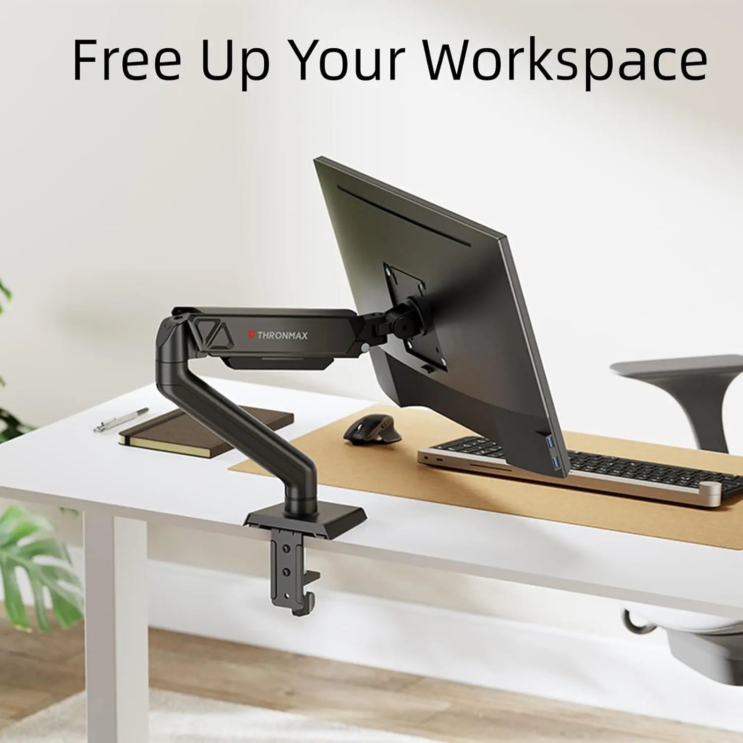 Thronmax Monitor Arm Black MS25 | Ergonomic Desk Solution — TeckPot